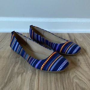 Multicolored Striped Ballet Flats